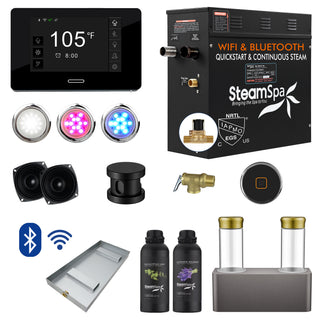 6kW QuickStart Steam Bath Generator With Dual Aroma Pump, Matte Black
