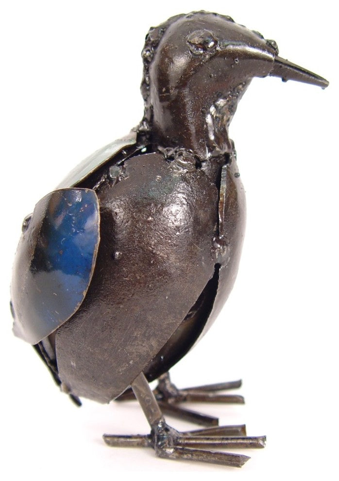 Colorful Recycled Metal Chick, Eco Art