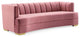 Encompass Channel Tufted Performance Velvet Curved Sofa Dusty Rose