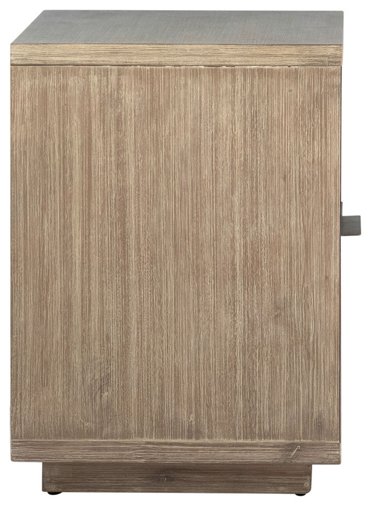 Finn 1-Drawer Storage Nightstand, Light Wash Acacia