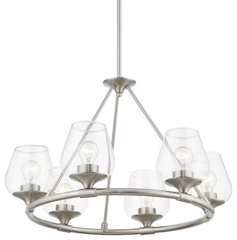 Willow 6 Light Brushed Nickel Chandelier