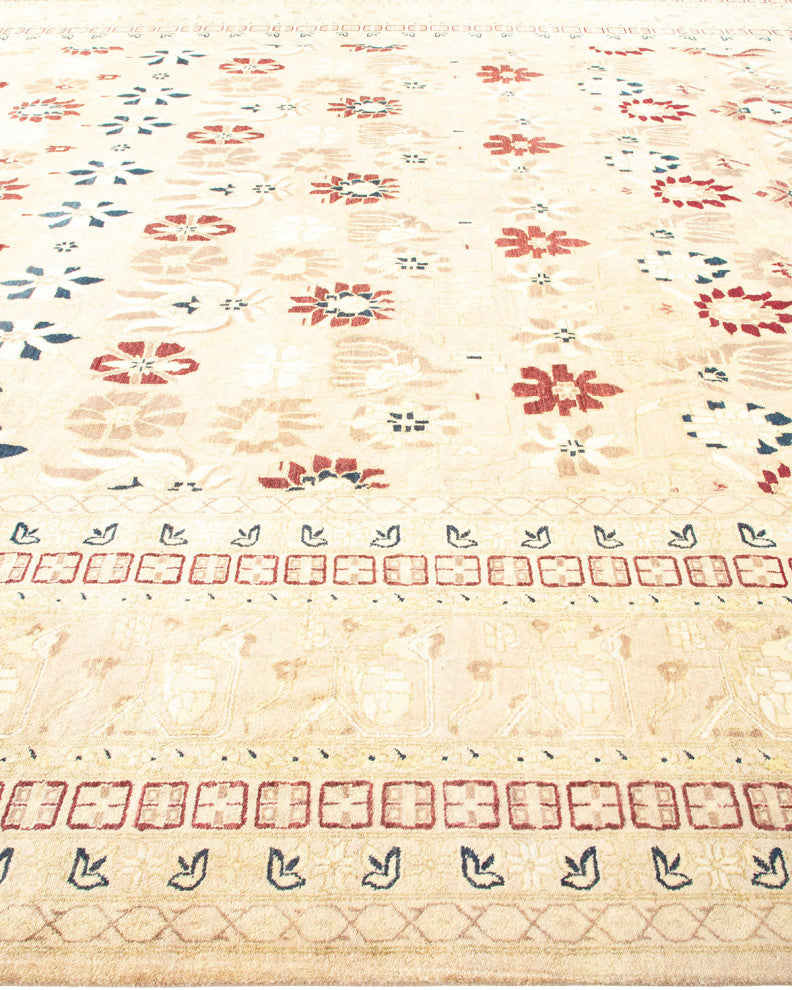Reagan, One-of-a-Kind Hand-Knotted Area Rug Ivory, 9'0"x12'1"