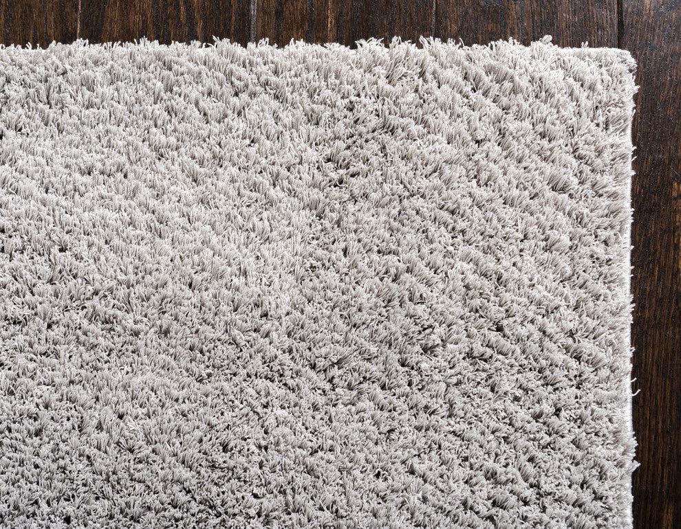 Unique Loom Light Gray Studio Solid Shag 4' 0 x 6' 0 Area Rug