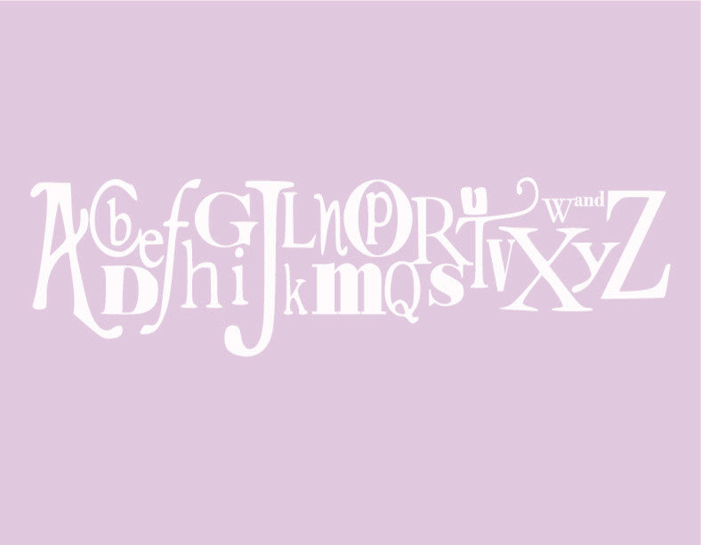 Alphabet Wall Decal, 38", Black