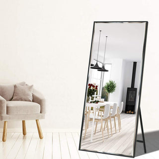 Wall Mounted Mirror, Vertical Black Frame, Black