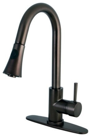 Gourmetier Single-Handle Pull-Down Kitchen Faucet, Oil Rubbed Bronze