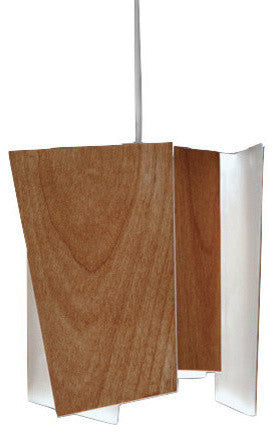 Levis L 1-Light Pendant, Beech Wood Veneer, Incandescent