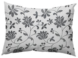 Traditional Floral Polyester Indoor Pillow, Black, 14"x20"