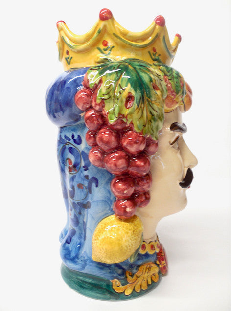 Sicilian Ceramiche Artistiche La Giara 14"� Signore e Signora Head Vase Pair
