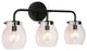 LNC 22" Modern Black Bathroom Vanity Light With Globe Seeded Glass