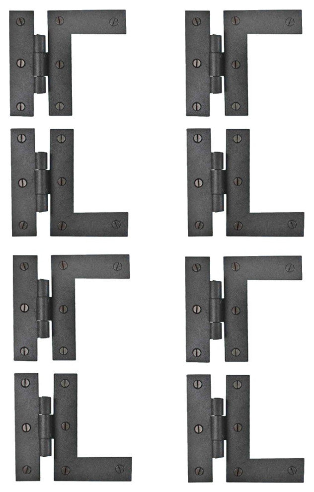 Black HL Flush Mount Door Hinges Left & Right Pair Pack of 4 Renovators Supply
