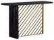 Benzara BM236340 Wooden Console Table With Metal Accents, Gold and Black