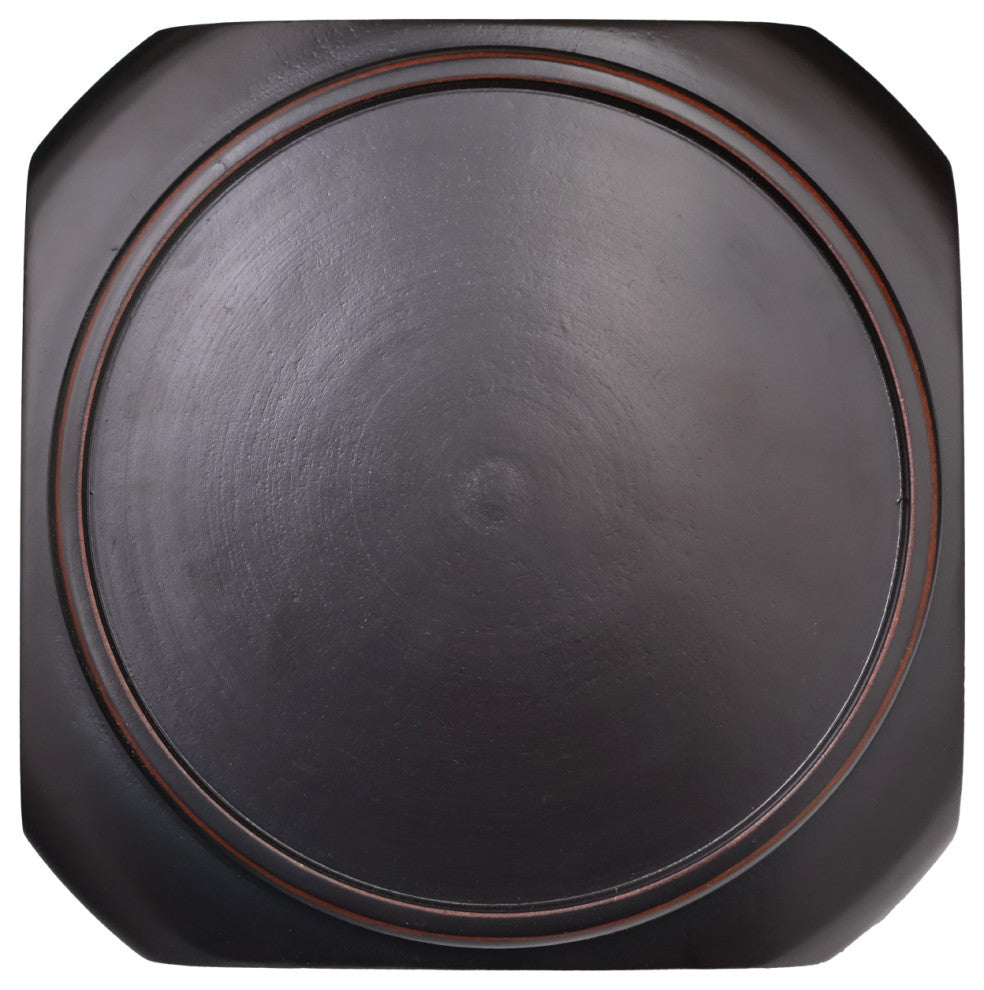 Vase Stand Square Black Finish, 4.5"w