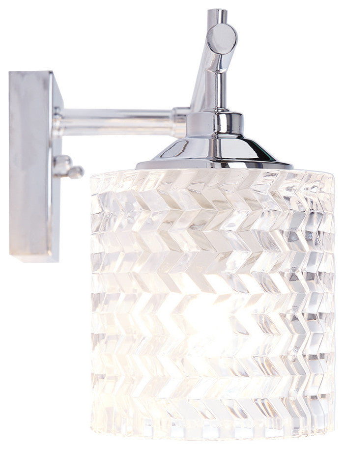 Vanity Art Modern Crystal Cut 4-Light Vanity Fixture, Chrome