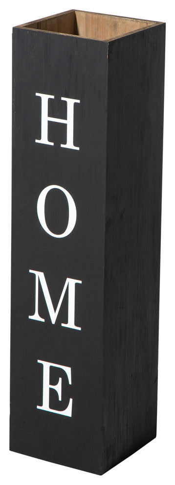 30"H Double Sided Solid Wood Black Boxed "Welcome Home" Porch Sign