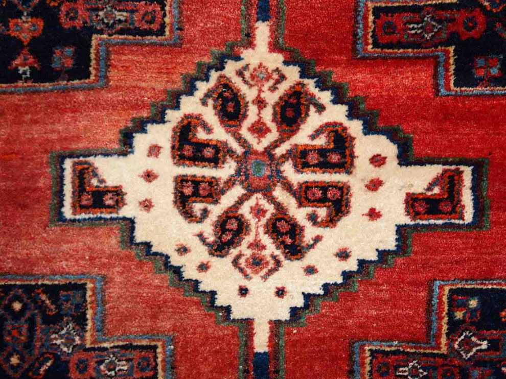 Handmade Vintage Persian Senneh Rug, 3.9'x5.5', 119cmx169cm 1960s