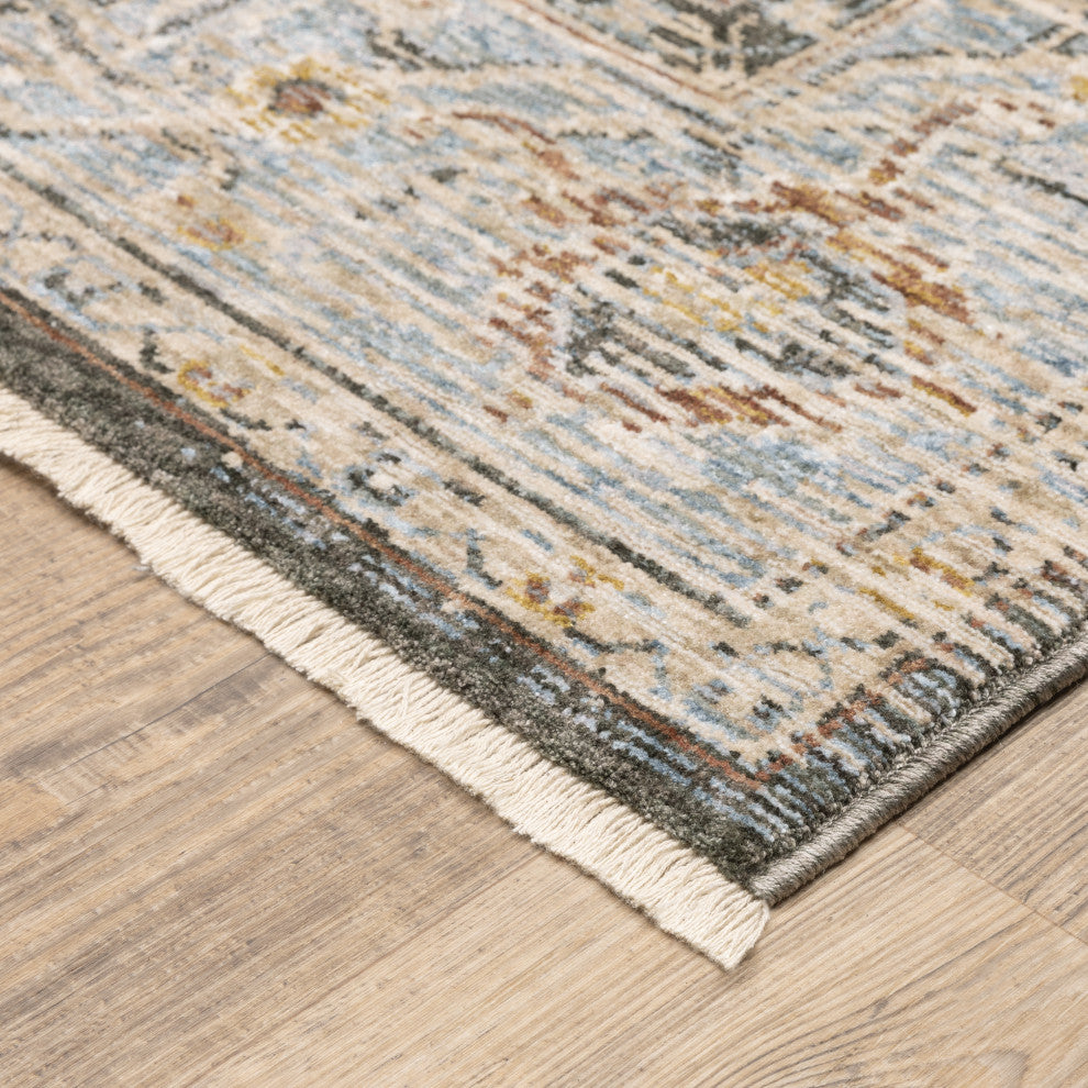 Maharaja 1803X Grey/Blue 2' x 3' Rug