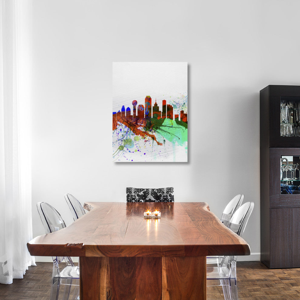 "Dallas Watercolor Skyline" Fine Art Print