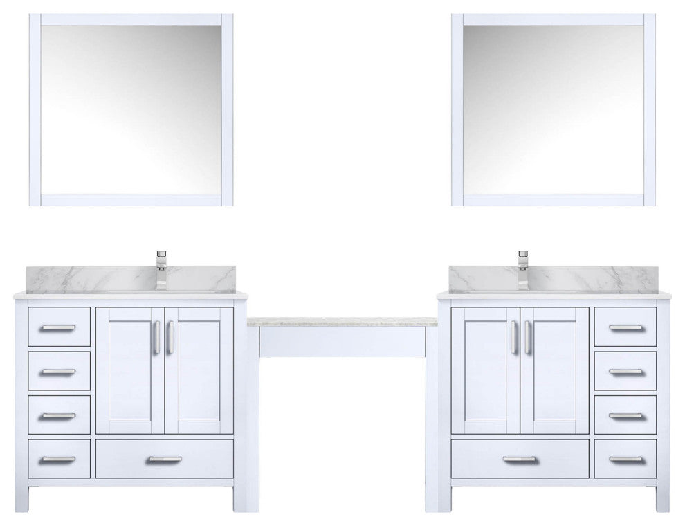 Lexora Coraline Double Bath Vanity White 102 With Countertop, Faucet & Mirror