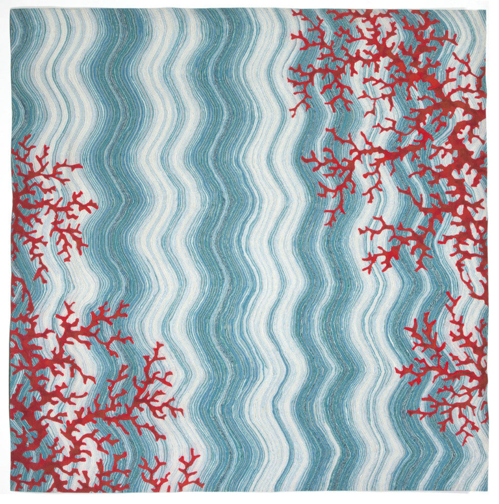 Visions IV Coral Reef Indoor/Outdoor Rug Water 8' Square