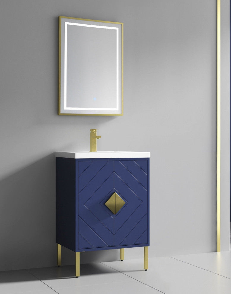 24" Tennant Brand Modern Style Navy Blue Eileen Bathroom Sink Vanity