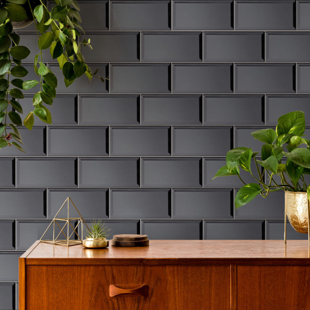 Santorini Biselado Nero Ceramic Wall Tile