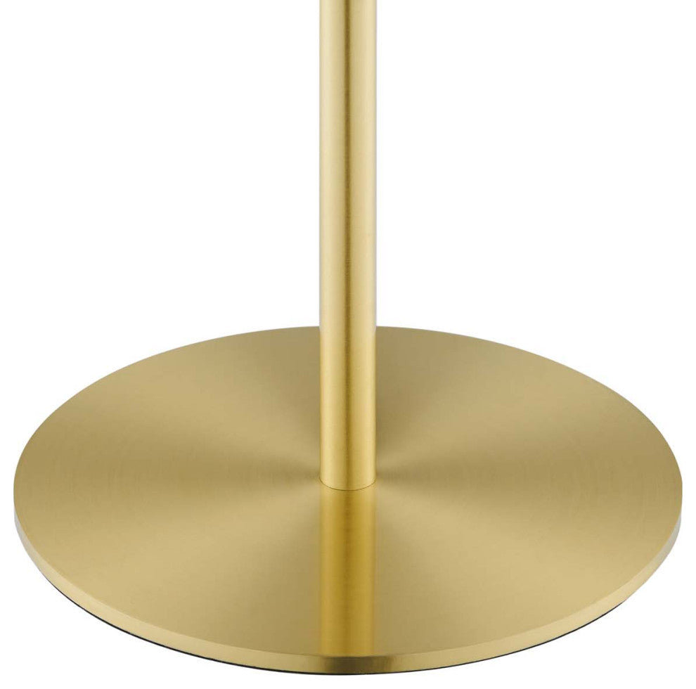 Reprise Glass Sphere Glass and Metal Table Lamp, White Satin Brass