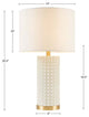 INK+IVY Grace Ivy Textured Dot Table Lamp, White/Gold