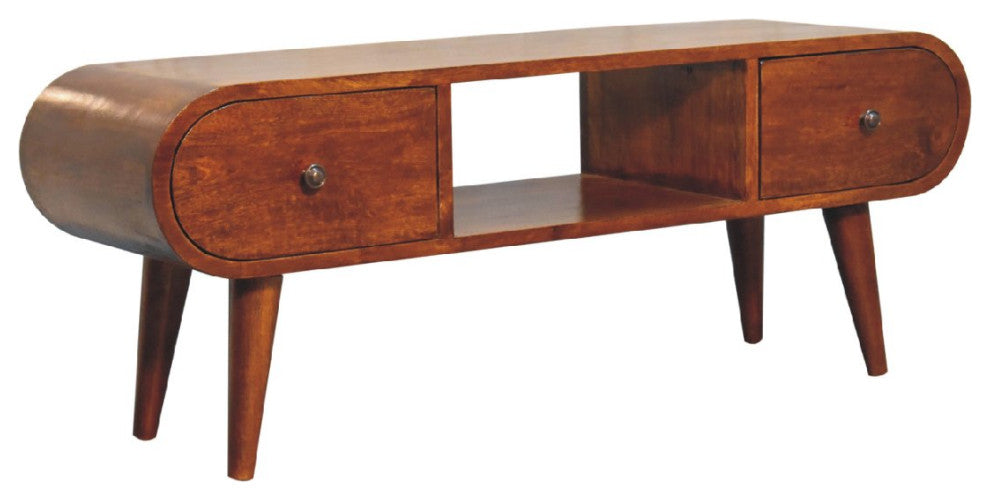 Chestnut Circular TV Unit