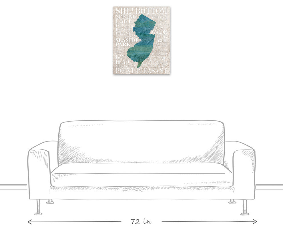 Jersey Shore Cities 20x24 Canvas Wall Art