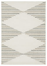 Canton Geometric Stripes Beige/Multi Indoor Area Rug, 6'7"x9'6"
