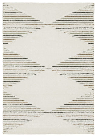 Canton Geometric Stripes Beige/Multi Indoor Area Rug, 6'7"x9'6"
