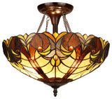 Liaison Victorian-Style 2-Light Ceiling Semi-Flush Mount 16" Wide
