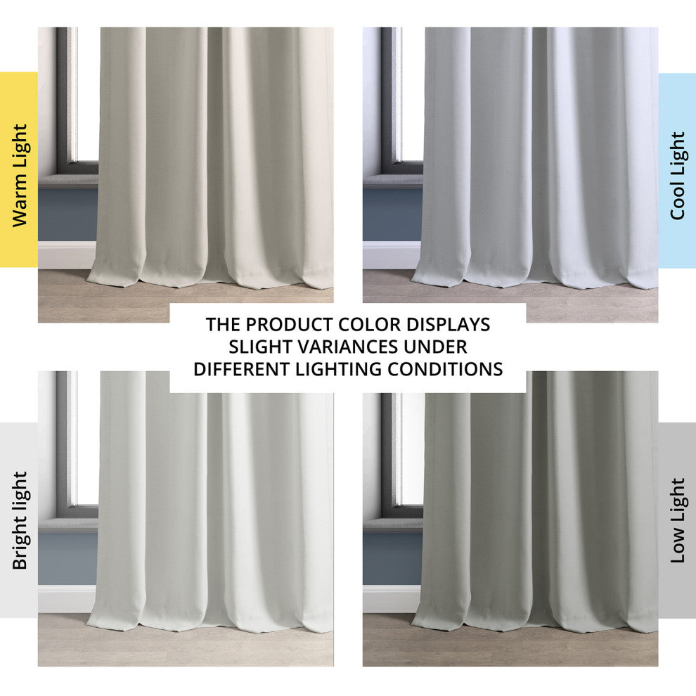 Chalk Off White Textured Bellino Room Darkening Curtain Single Panel, 50"x120"