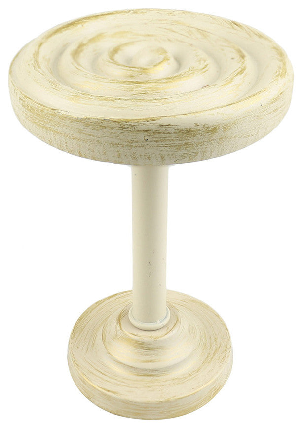 Swirl Drapery Medallion Holdback, Gilded French White