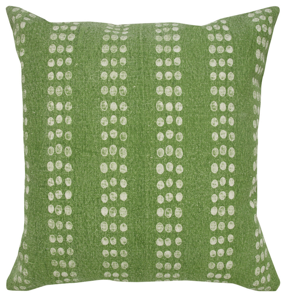 Polka Dot Stripe Stonewash Green 20" x 20" Throw Pillow