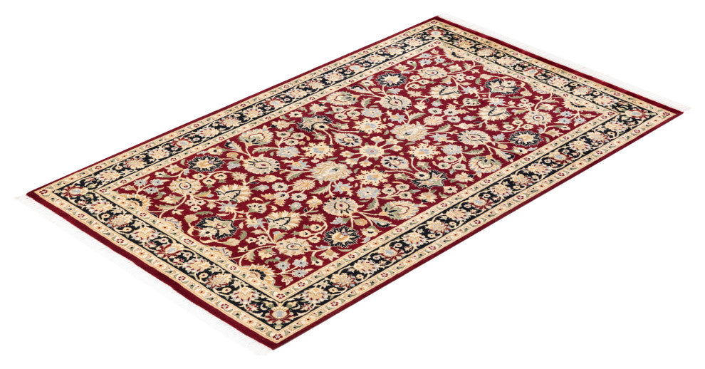 Mysore, One-of-a-Kind Hand-Knotted Area Rug Red, 3'2"x5'3"