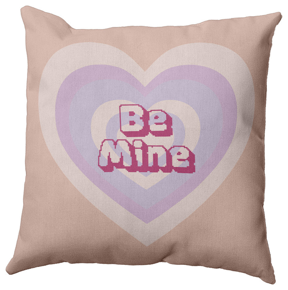 Be Mine Decorative Throw Pillow, Sunwashed Brick, 18"x18"