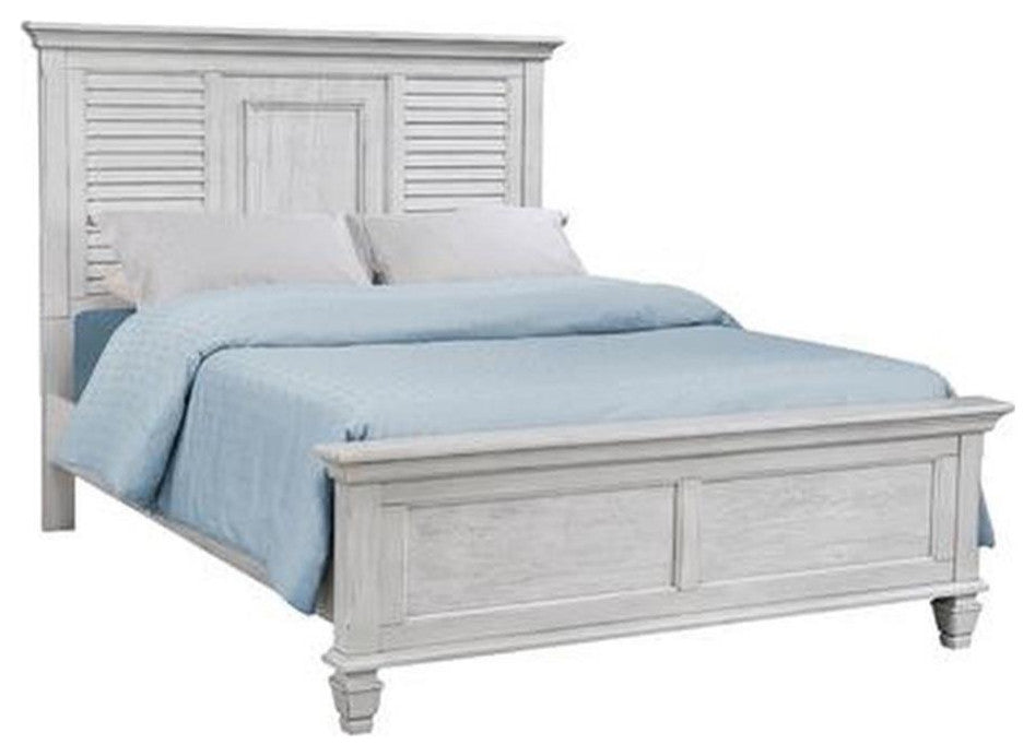 Coaster Franco Farmhouse Wood Eastern King Panel Bed in Antique White