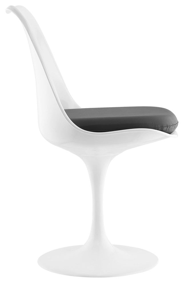 Modern Urban Contemporary Dining Vinyl Side Chair, Gray Plastic