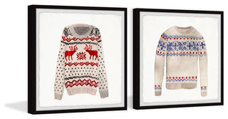 Christmas Sweaters Diptych, 2-Piece Set, 12x12 Panels