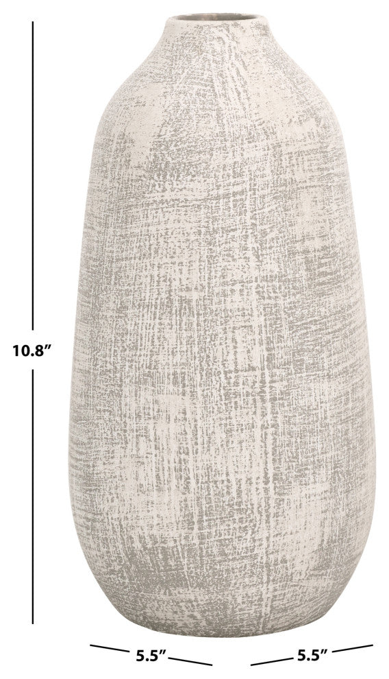 Safavieh Oia 10.75" Ceramic Vase, Grey/White Washed