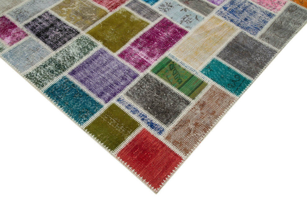 Rug N Carpet - Hand-Knotted Turkish 5' 8" x 7' 10" Vintage Patchwork Area Rug