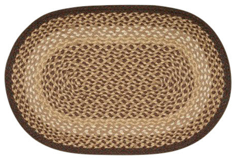 Chocolate/Natural Oval Braided Rug, 8'x11'