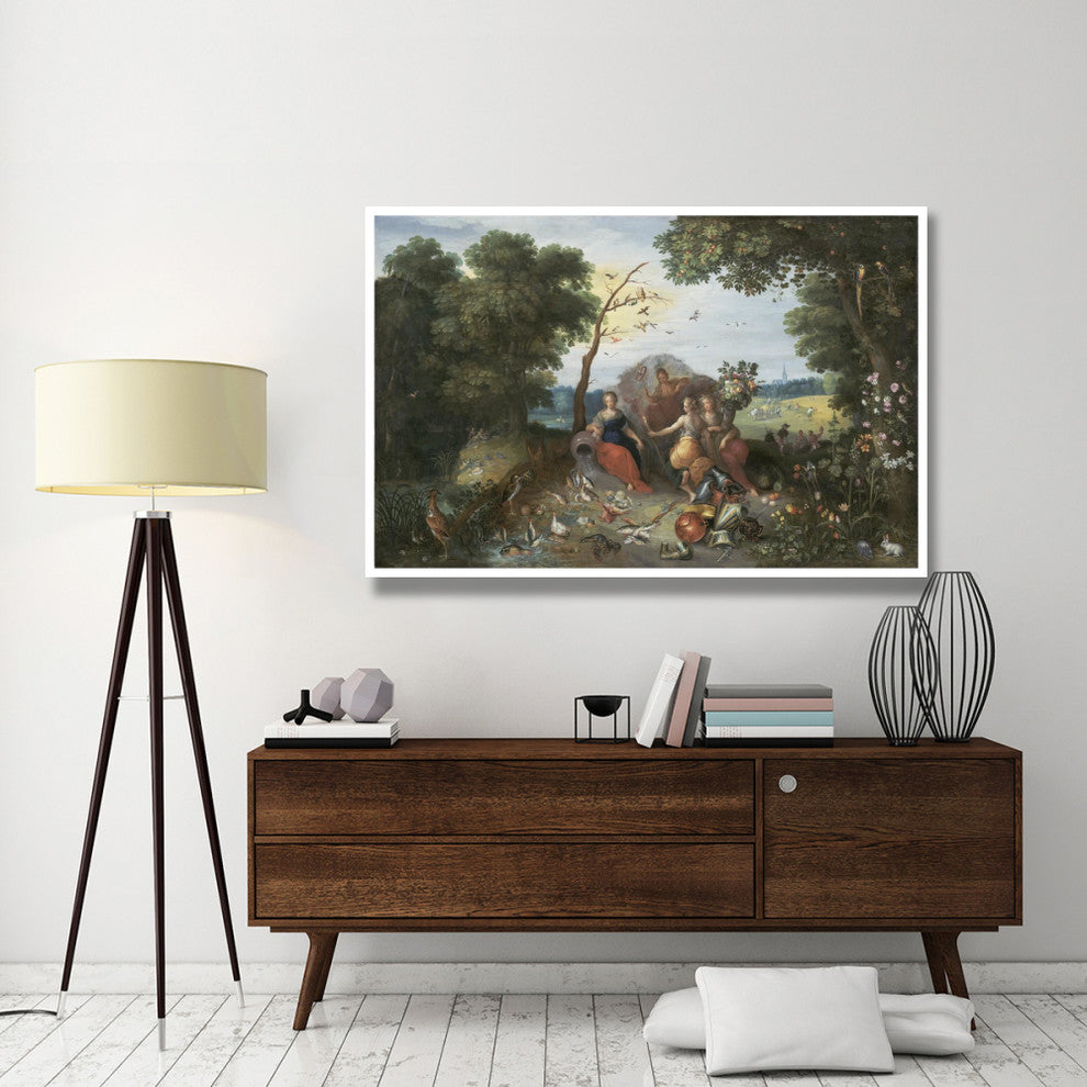 "Landscape with Allegories of the Four Elements" Paper Art, 62"x42"