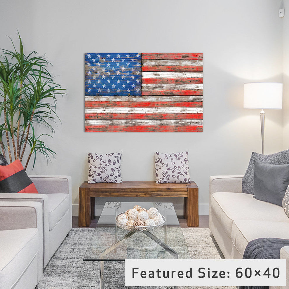 "USA Vintage Wood Gallery" by Diego Tirigall, 26x18x1.5"