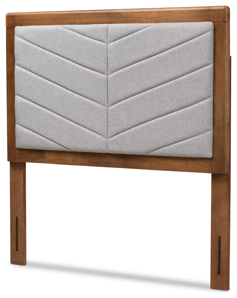 Lenna Mid-Century Twin Size Headboard, Light Gray