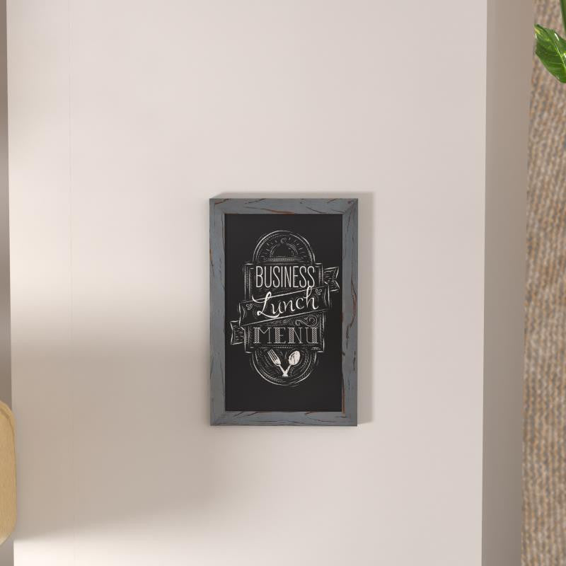 Canterbury Wall Mount Magnetic Chalkboard Sign Set-11" x 17", Grey, 11" X 17"