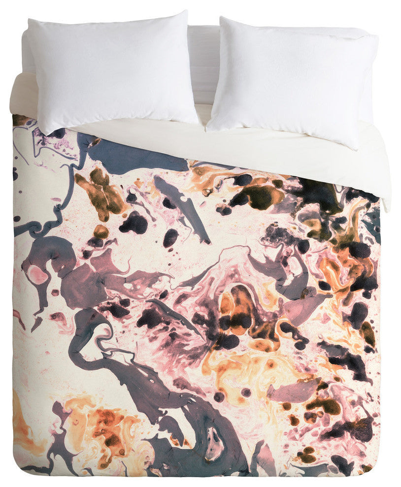 Amy Sia Marbled Terrain Rose Pink Duvet Cover, 88"x68"