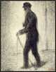 "Walking" Framed Canvas Giclee by Georges Seurat, 24x31"